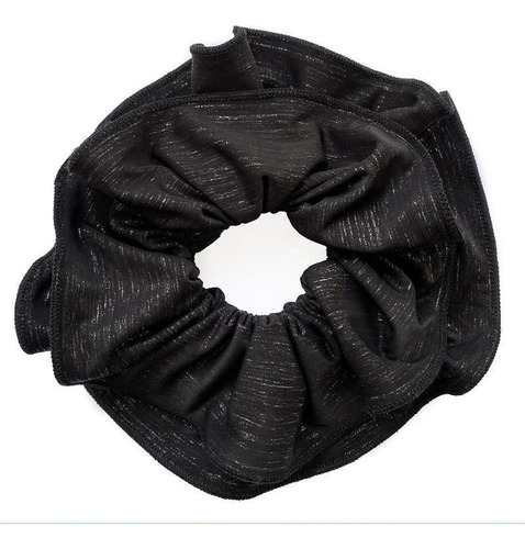 Scrunchie Camelia Jaspeado Negro Maria Paskaro