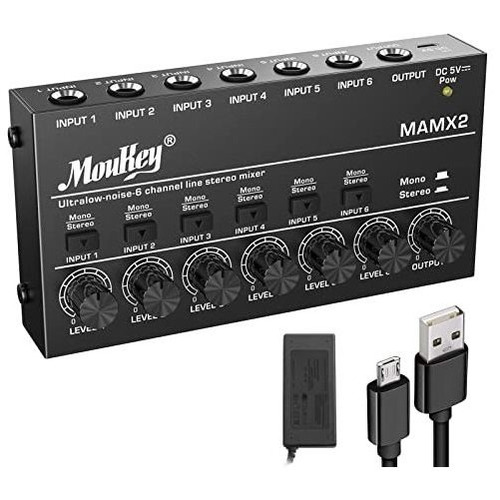Mixer De Audio Moukey 6 Canales