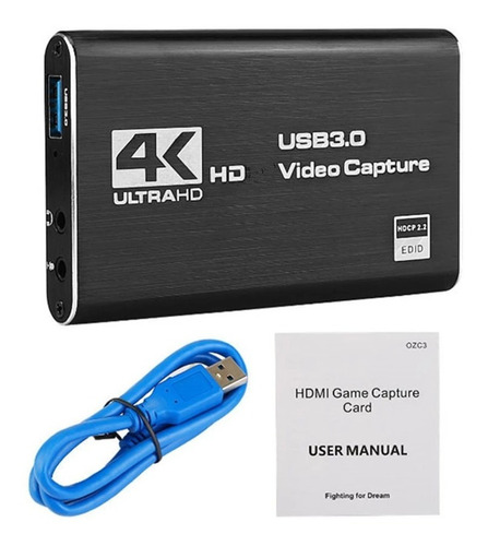 Capturadora De Video Streaming Fhd Hd 1080 Hdmi 4k Usb 3.0