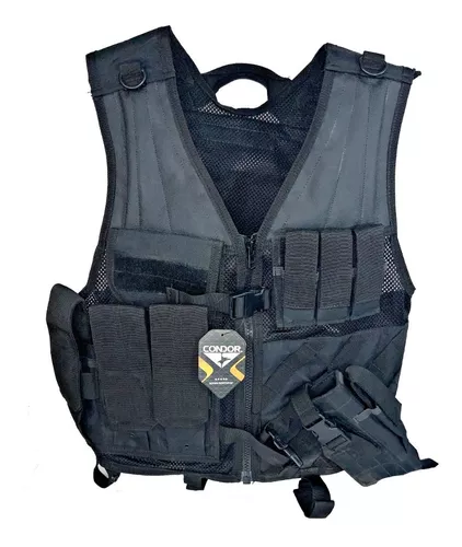 CHALECO TACTICO MULTIBOLSILLOS EN CORDURA CON FUNDA DE ARMA