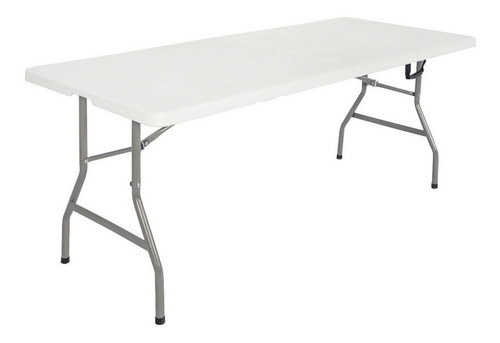 Mesa Plegable De 2.44m Portafolio De Plastico Jardin Vencort Color Blanco