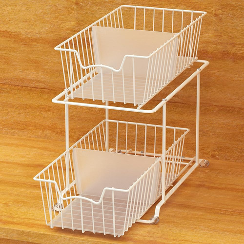 Simplehouseware 2 Tier Cabinet Wire Basket Cajón Organizador