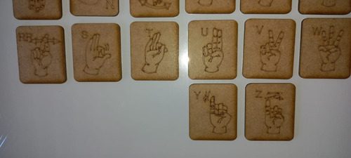 Abecedario Lenguaje De Señas Mdf Corte Laser