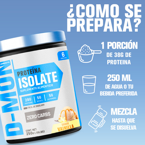 Evolutio Proteina Suero D Leche Whey Wp100 250g Sabores Dmon Vainilla