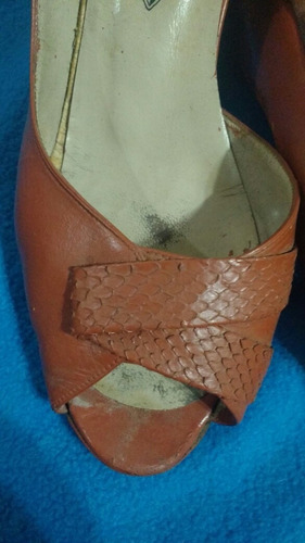 Zapatos Cuero Retro Vintage Antiguo Talle 37/38