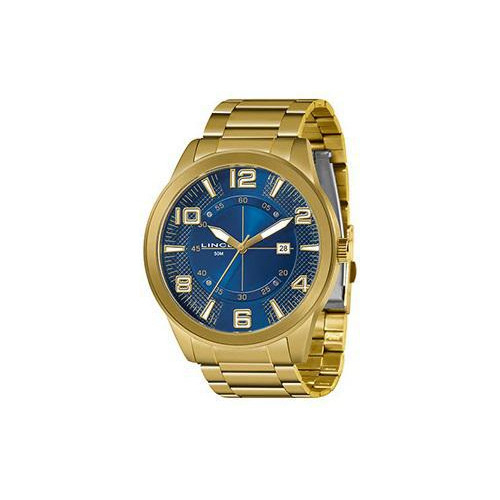 Relógio Lince Dourado Casual Masculino Mrg4695l D2kx