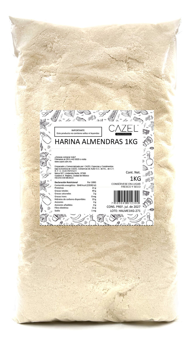 Harina De Almendra Natural 1 Kg Calidad Premium