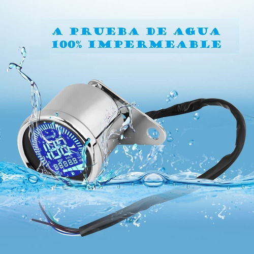 Imagen 4 de 9 de Velocimetro Moto Digital Universal Cafe Bobber Pem