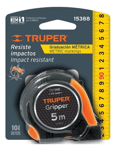 Flexómetro Contra Impactos 5 M Cinta 19 Mm Grad. Métrica