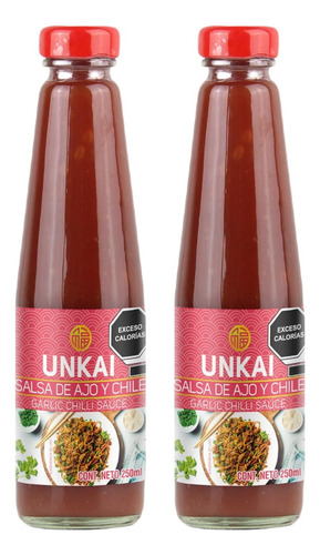 Unkai Salsa De Ajo Y Chile 250 Ml 2 Piezas