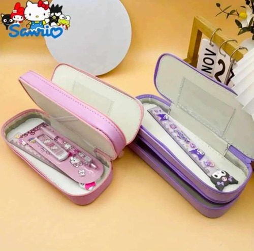 Lapicera Sanrio + Juego De Papelería Hello Kitty, Kuromi Morado Kuromi