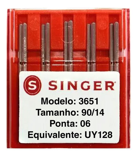 Agulha Singer 3651 06 90/14 Uy128 Costura Máquina Galoneira