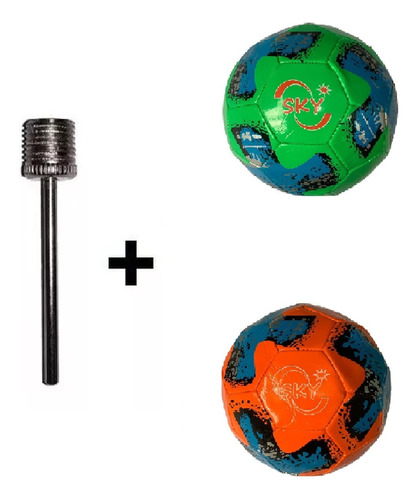 2 Kit Bola De  Futebol Capotão + Bico De Injeção De Bolas