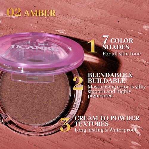 Paleta De Maquillaje De Rubor Mate De Crema A Polvo, Rubor L