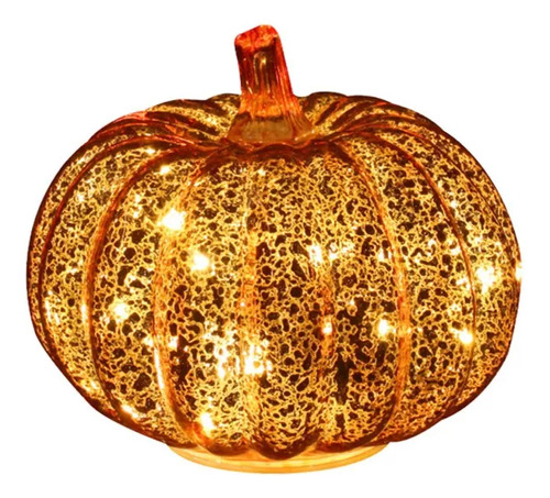 Calabaza De Cristal Con Luces Para Halloween Y Acción De Gra