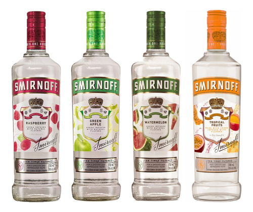 Combo Vodka Smirnoff Saborizados 700ml 4 Unidades - Gobar®