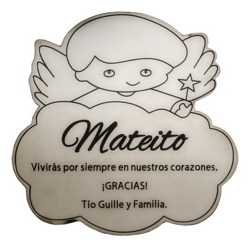 Placa Bronce Funeraria, Cementerio, Nicho, Lapida,tumba 15x8
