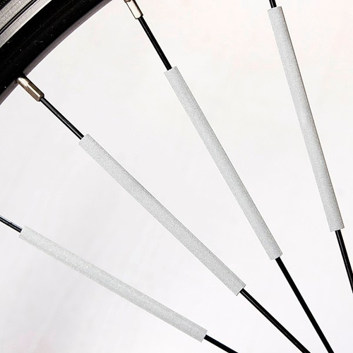 Tiras Reflectantes Para Rayos De Bicicleta O Motocicleta Color Branco