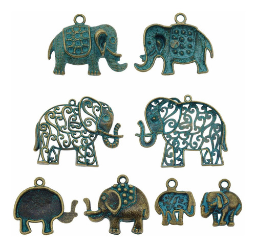 40 Pieza Bronce Mezclado Elefante Encanto Vintage Colgante