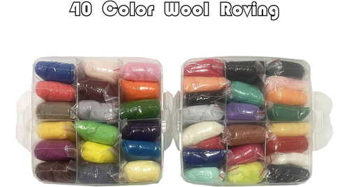 A Kit Fieltro De Aguja 40 Colores Herramientas Fieltro De