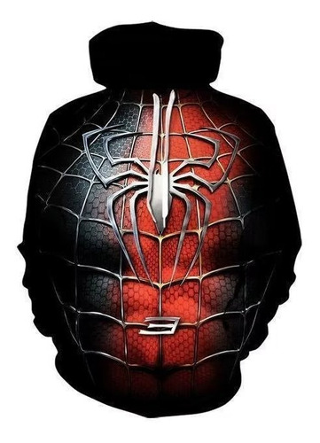 Sudadera Estampado Digital Oscuro Spider Man Logo Superhéroe