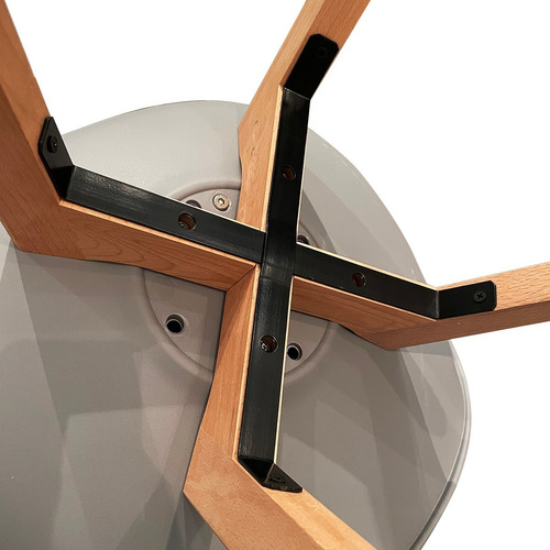 Imagen 6 de 6 de Silla Eames Tulip Acolchada Refuerzo Metal Gris X4