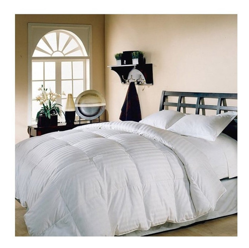 Acolchado Haussman Ecodown King Diseño Rayado Color Blanco De 270cm X 250cm