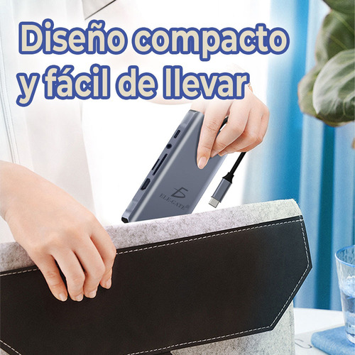 Hub Adaptador 11 En 1 Tipo C Hdmi Vga Ethernet