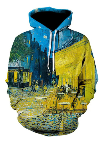 Sudadera Con Capucha Impresa En 3d Al Óleo De Van Gogh