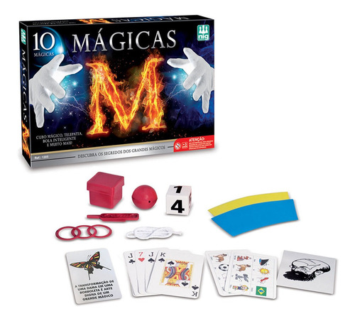 Jogo Kit 10 Magicas Criança Truques Cartas Nig Brinquedos