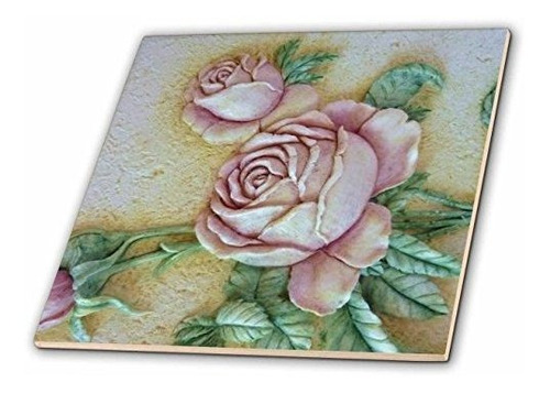 3drose Ct_14481_1 Rosa En Baldosas De Ceramica, 4 Pulgadas