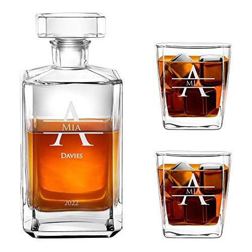 Set Whisky Maverton Con 2 Vasos Personalizados