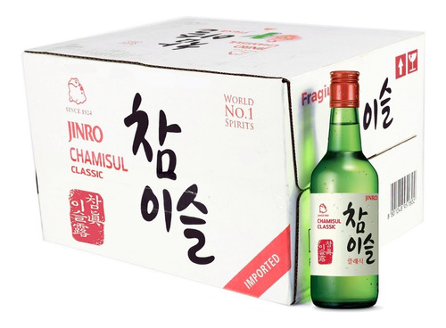 Imagen 1 de 3 de Pack 8u Soju Sabor Original Licor Coreano Ideal Tragos