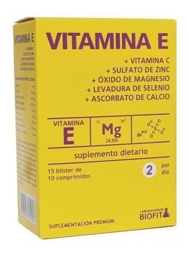 Vitamina E + Vitamina C , Zinc, Magnesio 150comp Biofit