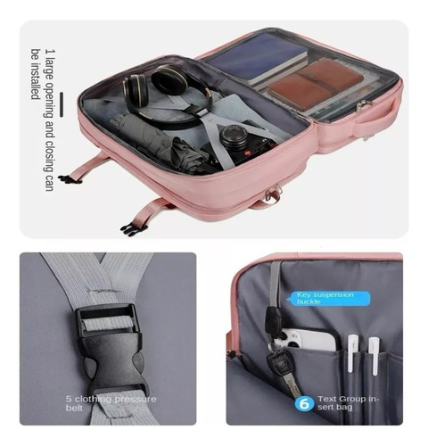 Mochila Expandible Viaje Multiuso Impermeable Cabina Avion C