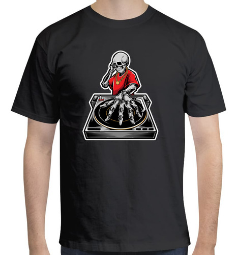 Playera De Esqueleto Dj - Esqueleto Cadena - Dj