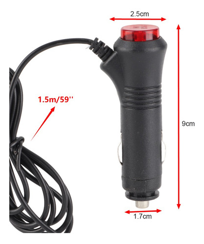1,5m Enchufe Encendedor Cigarrillos Para Automóviles 12v 24v