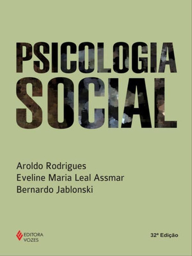Psicologia Social, De Rodrigues, Aroldo. Editora Vozes, Capa Mole Em Português