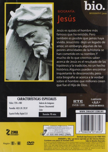 Jesus Biografia Bio. Documental Dvd