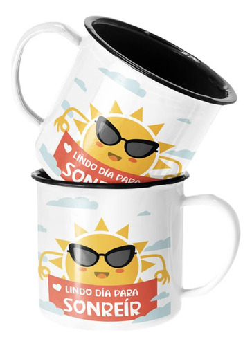 Taza Enlozada Lechera Lindo Día Para Sonreir Motivacional