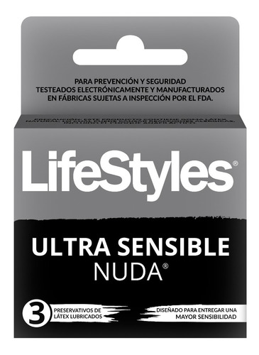 Lifestyles Nuda Ultra Sensible 3 Unidades