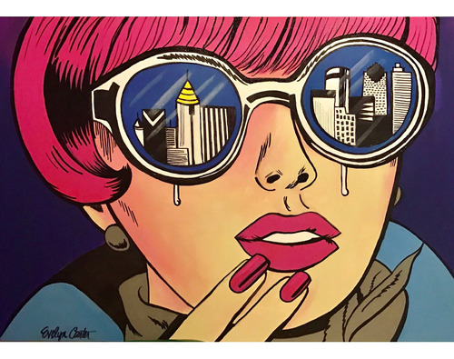 Cuadro 40x60cm Pop Art Anteojos Sunglasses Colores Optica M1