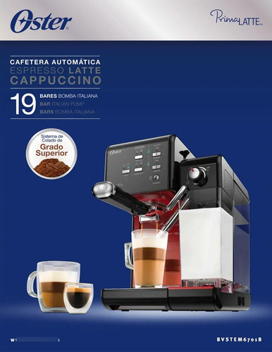 Capuchinera Oster Primalatte Ii 19 Bares Roja | Cuotas sin interés