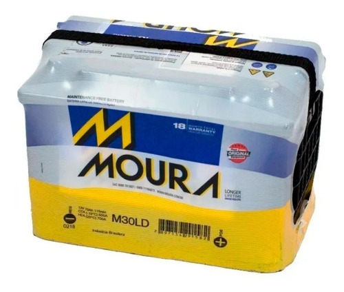 Batería Moura Msa-30ld 12x75 D 75 Amp 800 Cca 12v