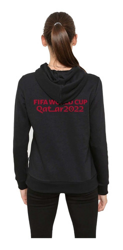 Imagen 2 de 7 de Buzo Negro Canguro Ecuador Mundial Qatar 2021 Futbol
