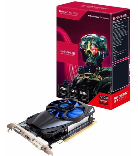 Placa Video Amd Sapphire R7 350 2gb Ddr5 Fortnite Lol Dota