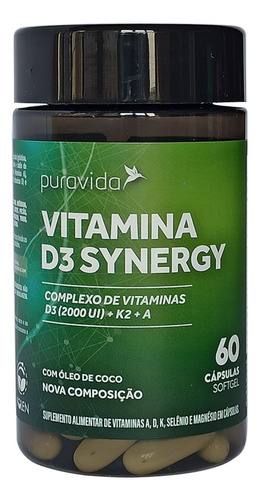 Vitamina D3 Synergy 60 Capsulas Pura Vida