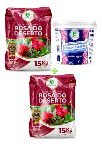 2 Sacas Substrato Rosa Do Deserto + Fertilizant Multi Jardim