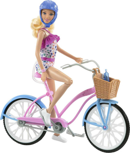 Barbie Conjunto De Muñeca Y Bicicleta Con Accesorios, Mame.