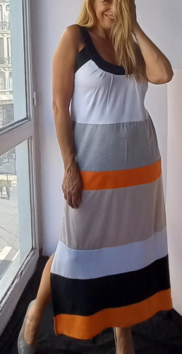 Imagen 2 de 3 de Vestido Solero Largo Verano Algodón Pima